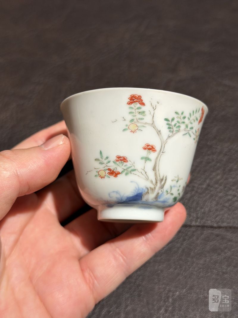 清康熙 五彩“五月石榴”花神杯 - 图9